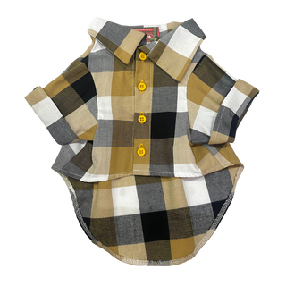 Camisa Cuadros Mostaza - Algodón